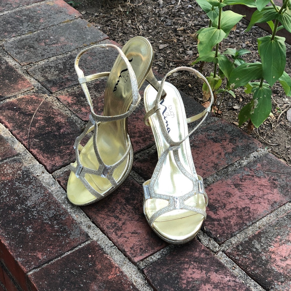 Touch of Nina Gold and Silver Stiletto Heels